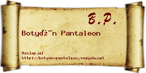 Botyán Pantaleon névjegykártya